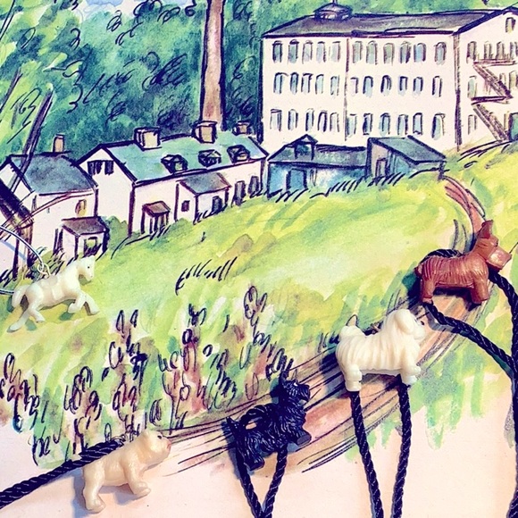 VINTAGE 1940’s CRACKER JACK CELLULOID CHARM PRIZES, SET of 5, 4 dogs, 1 horse - Picture 1 of 16